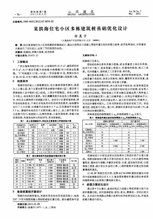 某滨海住宅小区多栋建筑桩基础优化设计