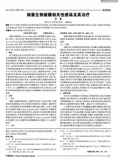 细菌生物被膜相关性感染及其治疗