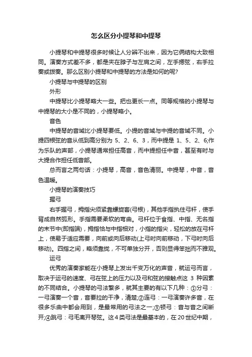 怎么区分小提琴和中提琴
