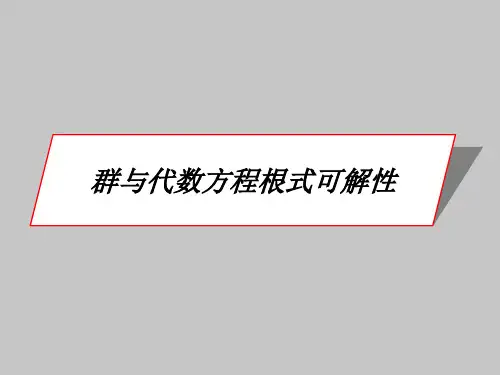 人教版B版高中数学选修3-4(B版)群与代数方程根式可解性
