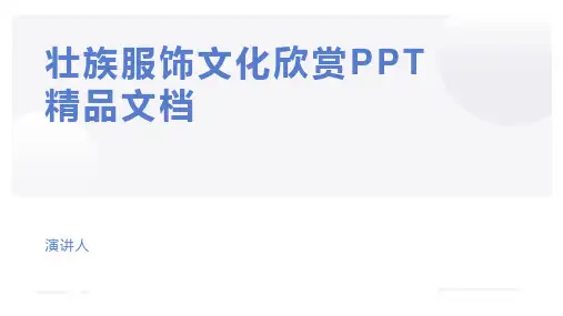 壮族服饰文化欣赏PPT精品文档