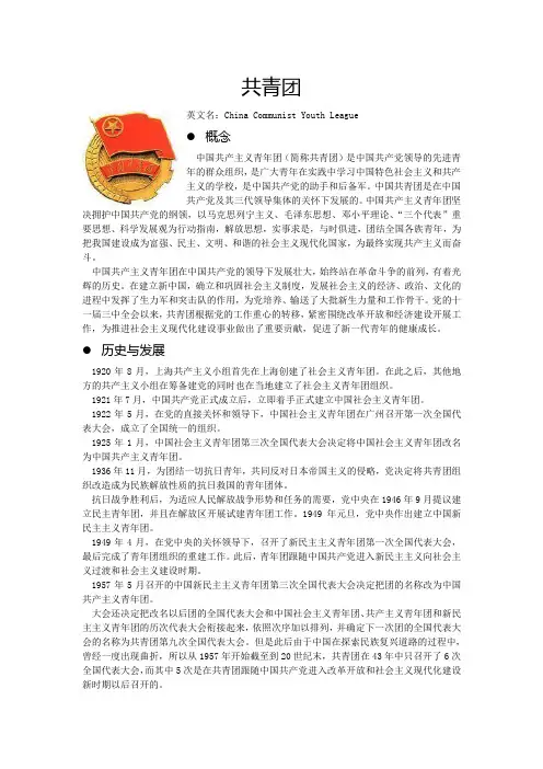 共青团知识梳理