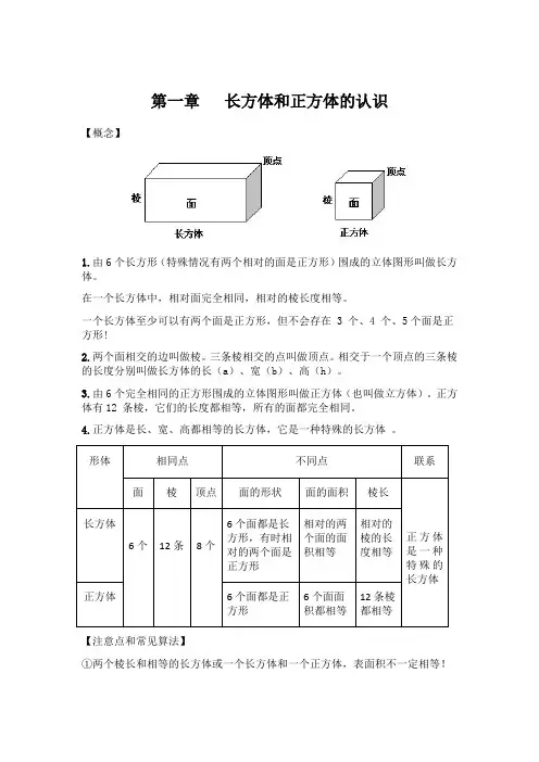 长方体和正方体练习题