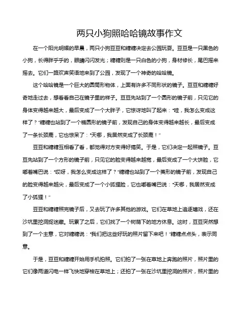 两只小狗照哈哈镜故事作文