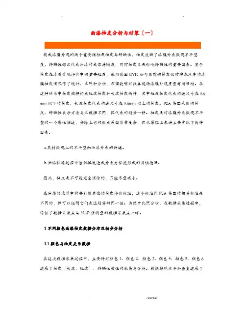 面漆桔皮分析及对策