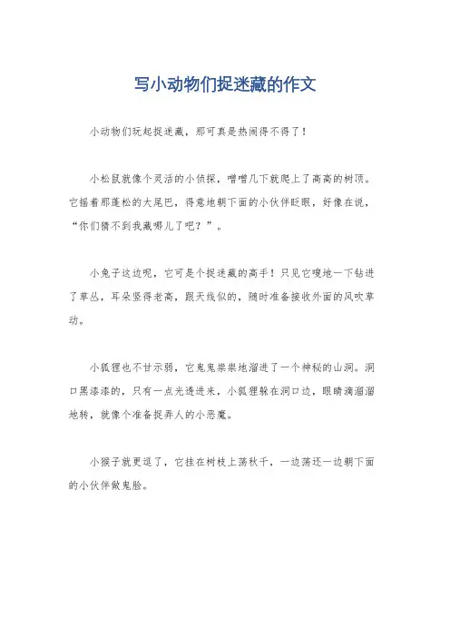 写小动物们捉迷藏的作文