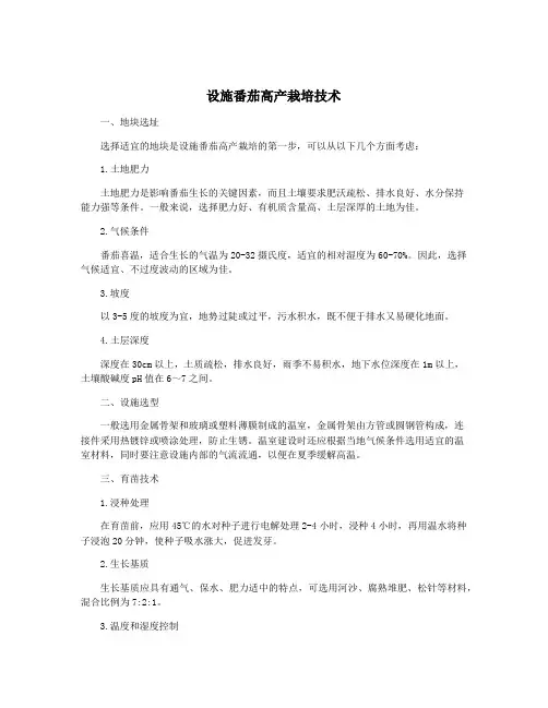设施番茄高产栽培技术