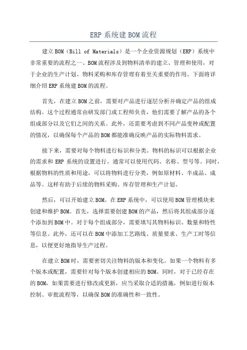 ERP系统建BOM流程