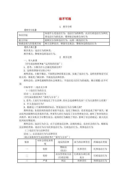 法不可违教案