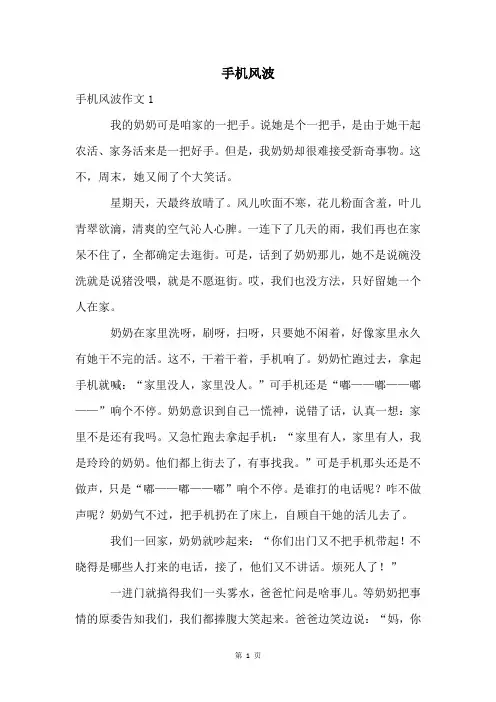 手机风波精品文档