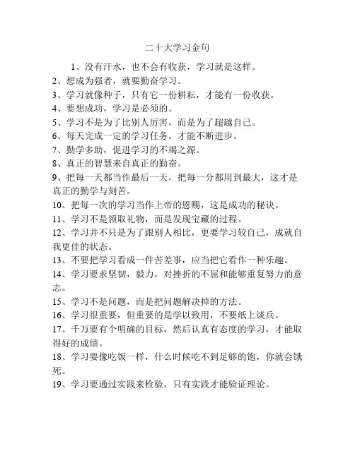 二十大学习金句