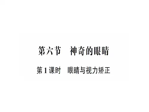 第四章 第六节第1课时 眼睛与视力矫正—2020年秋沪科版物理八年级上册作业课件