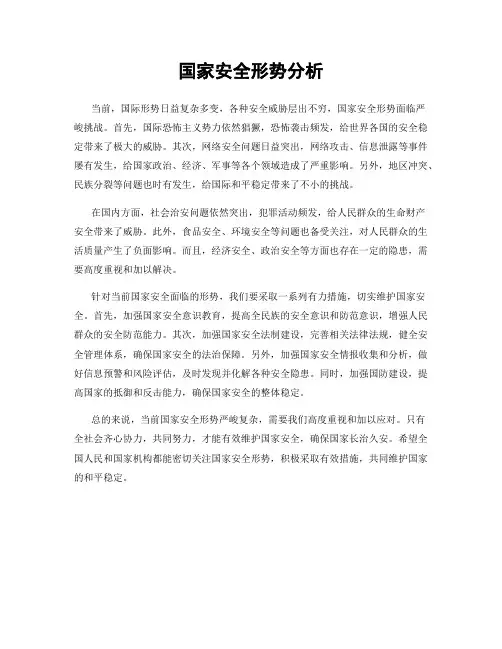 国家安全形势分析