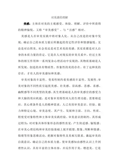 对美感的理解