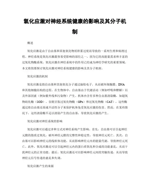 氧化应激对神经系统健康的影响及其分子机制