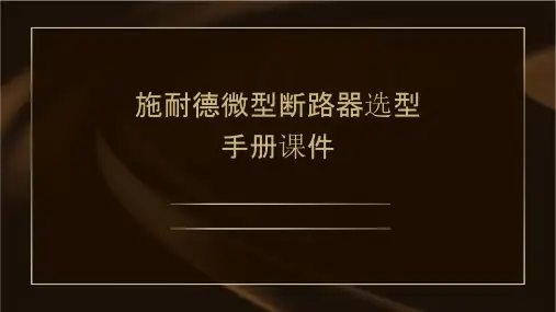 施耐德微型断路器选型手册课件