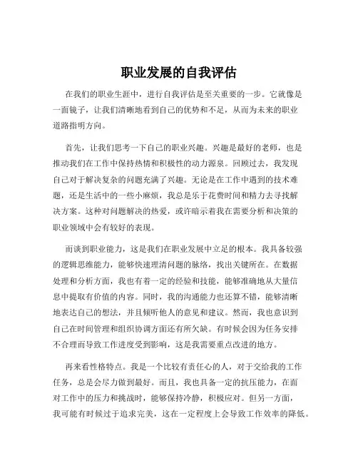 职业发展的自我评估