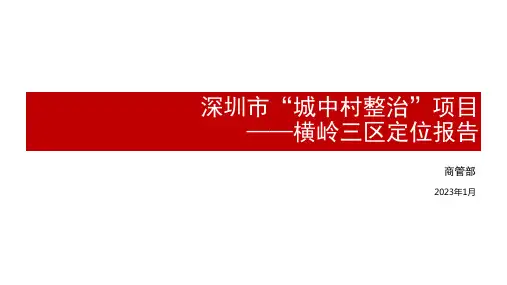 深圳城市更新项目定位报告