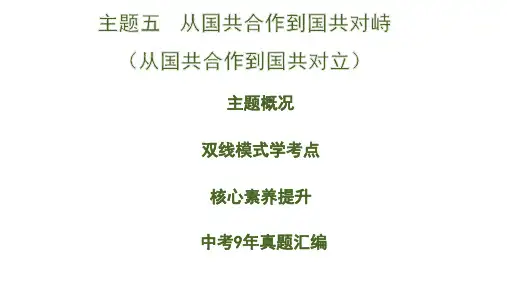 5.主题五   从国共合作到国共对峙(从国共合作到国共对立)