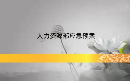 人力资源部应急预案(sc版)-PPT
