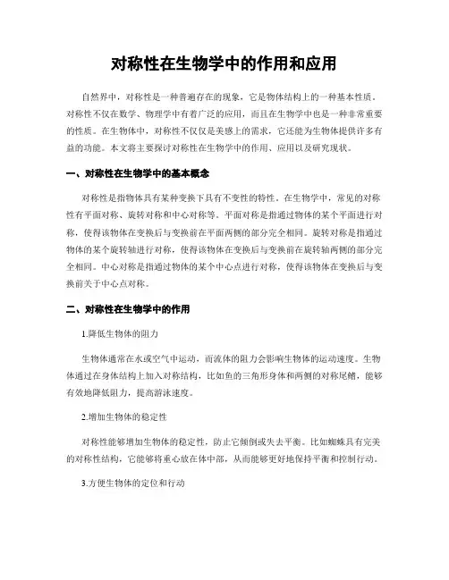对称性在生物学中的作用和应用