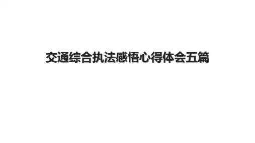 交通综合执法感悟心得体会五篇