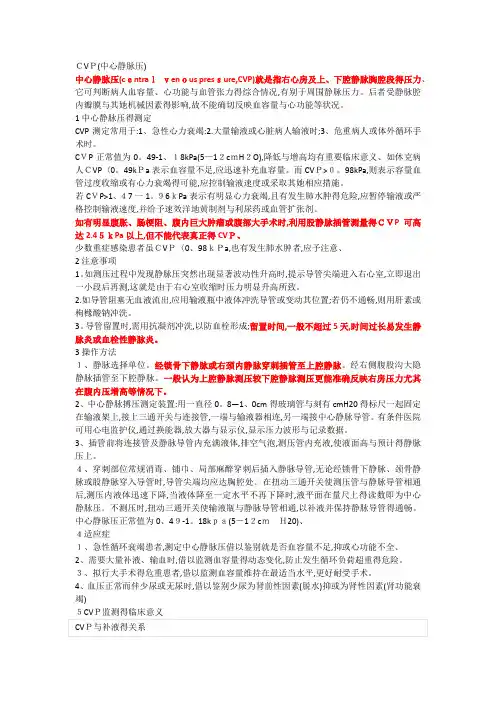 CVP(中心静脉压)课件