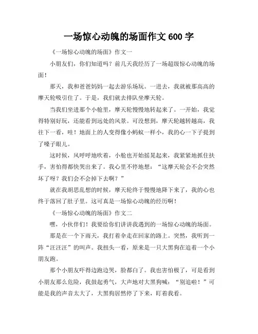 一场惊心动魄的场面作文600字