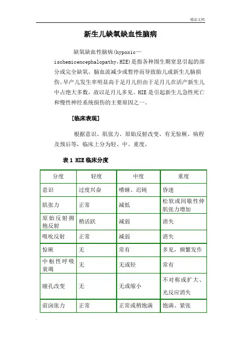 新生儿缺氧缺血性脑病(HIE)与颅内出血(ICH)的诊治