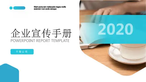 蓝色简约风企业宣传手册PPT模板
