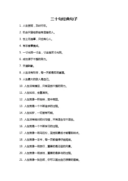 三十句经典句子