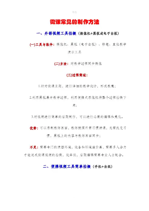 微课常见的制作方法