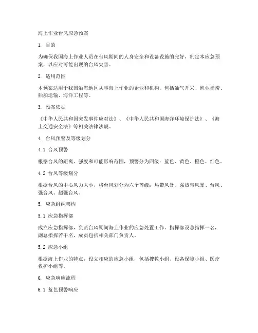 海上作业台风应急预案