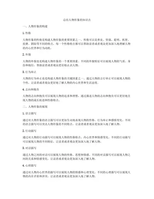 总结人物形象的知识点