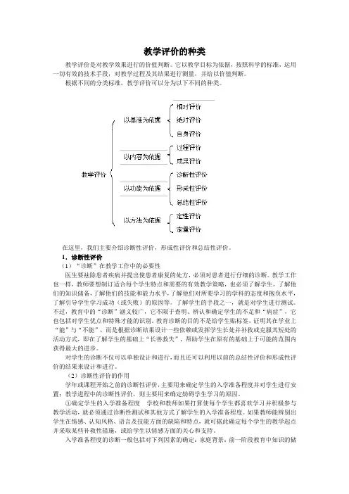 教学评价的种类