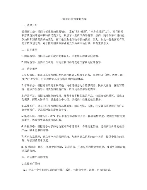 云南丽江营销策划方案