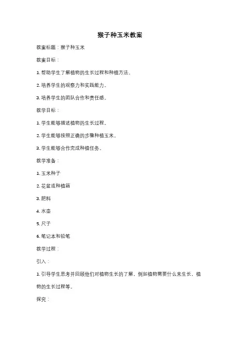 猴子种玉米教案