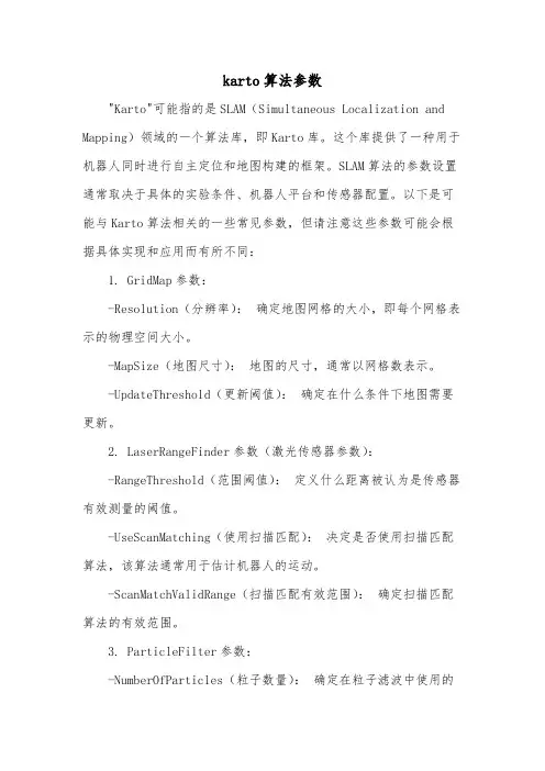 karto算法参数