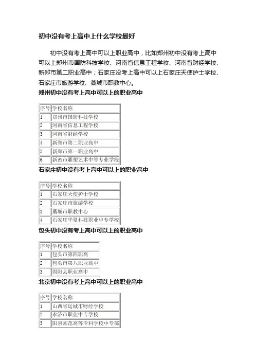 初中没有考上高中上什么学校最好