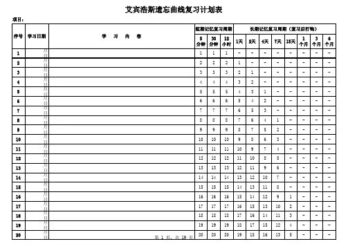 帮帮识字-艾宾斯遗忘曲线计划表