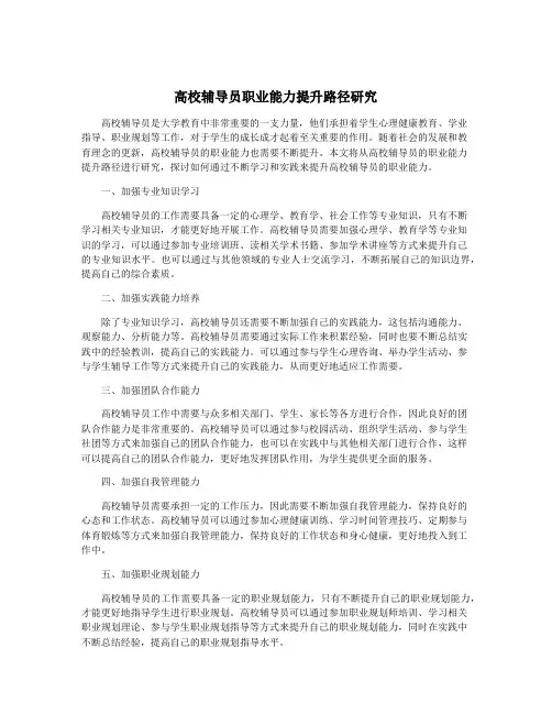高校辅导员职业能力提升路径研究