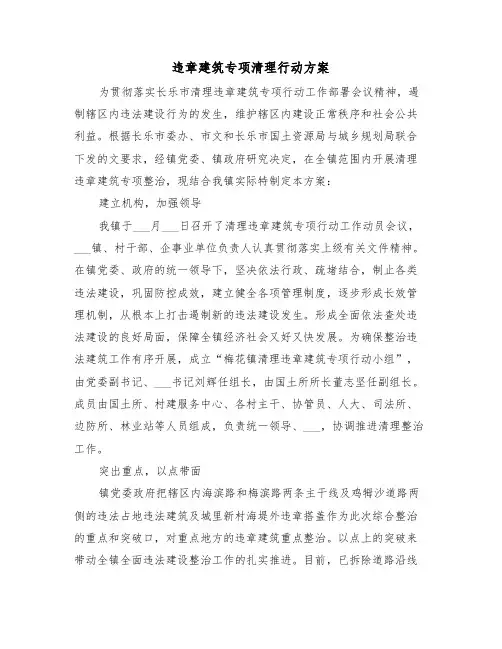 违章建筑专项清理行动方案(3篇)
