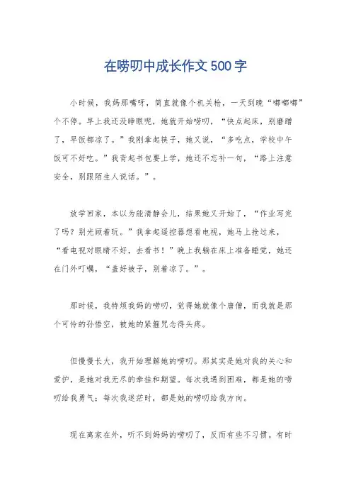 在唠叨中成长作文500字