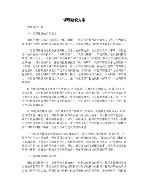 课程建设方案