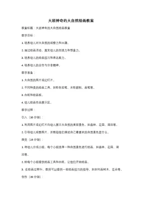 大班神奇的大自然绘画教案