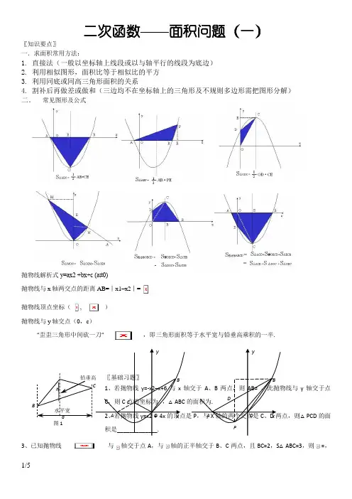 二次函数中的面积问题