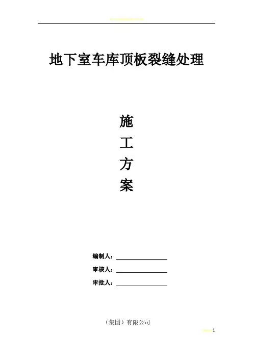 地下室顶板裂缝处理专项方案42487