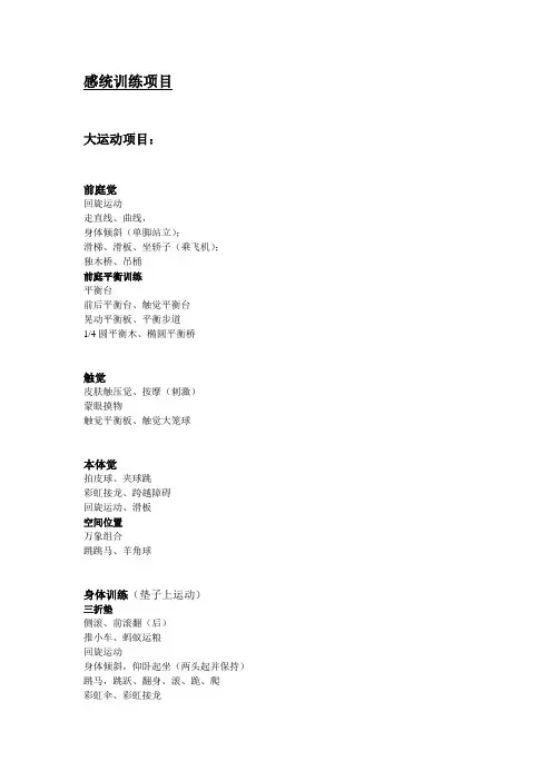 感统训练项目