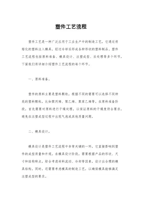 塑件工艺流程
