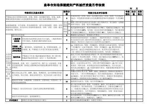 副本产科月考核表